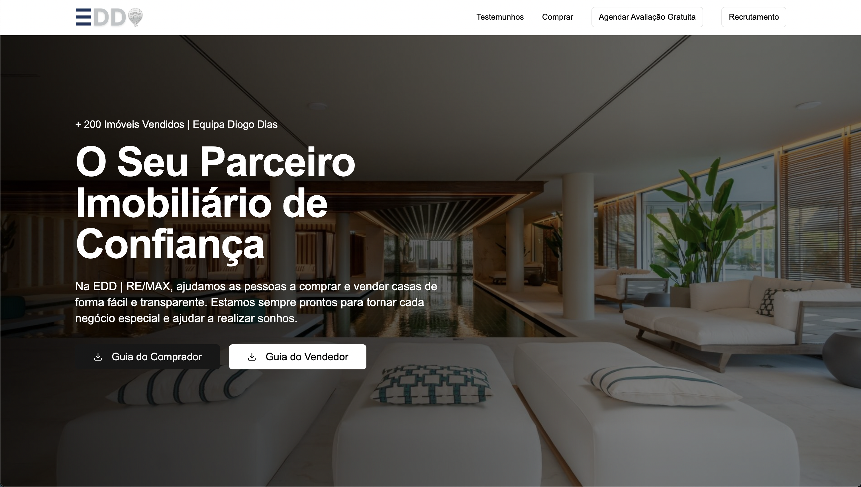 Screenshot do website EDD - Engenharia e Desenvolvimento - Website institucional para empresa de engenharia e desenvolvimento dedicado.